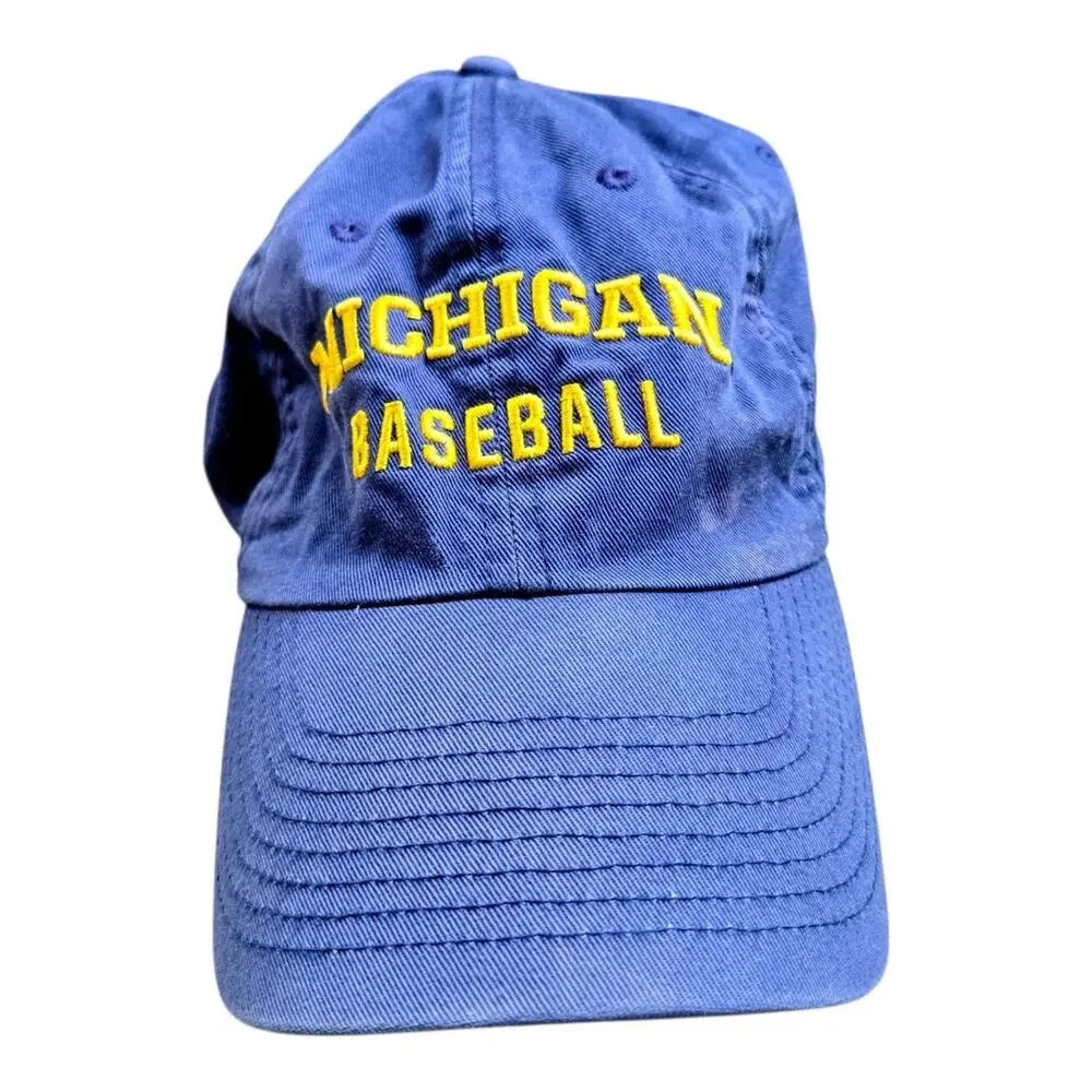 Nike Team Michigan Wolverines Baseball Hat Navy Blue Maize Yellow Strapback Cap